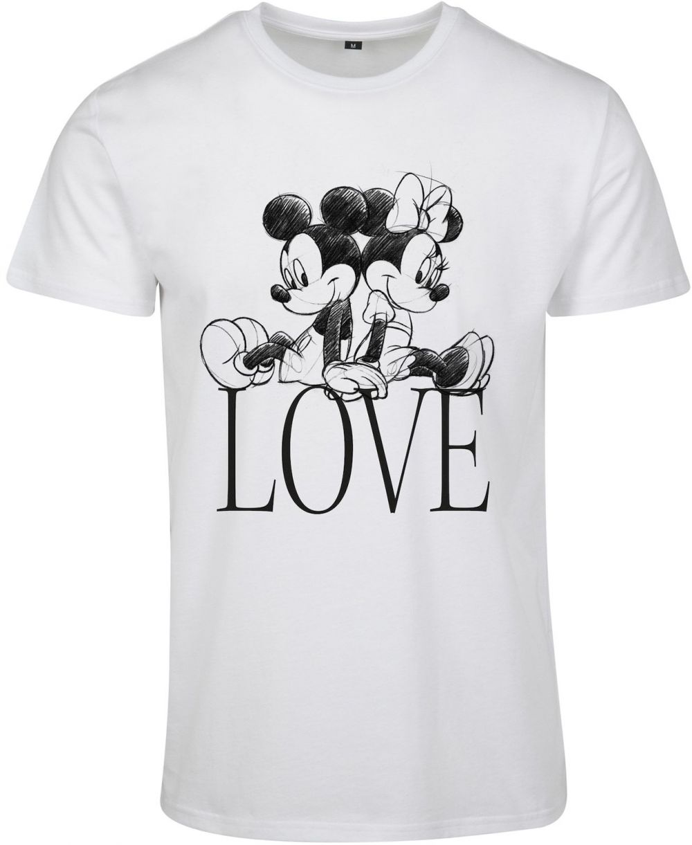 Merchcode Tričko 'Minnie Loves Mickey'  čierna / biela