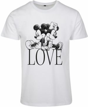 Merchcode Tričko 'Minnie Loves Mickey'  čierna / biela