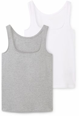 TOM TAILOR Top  sivá melírovaná / biela