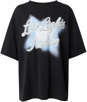 Low Lights Studios Tričko 'CHROMATIC'  svetlomodrá / čierna / strieborná