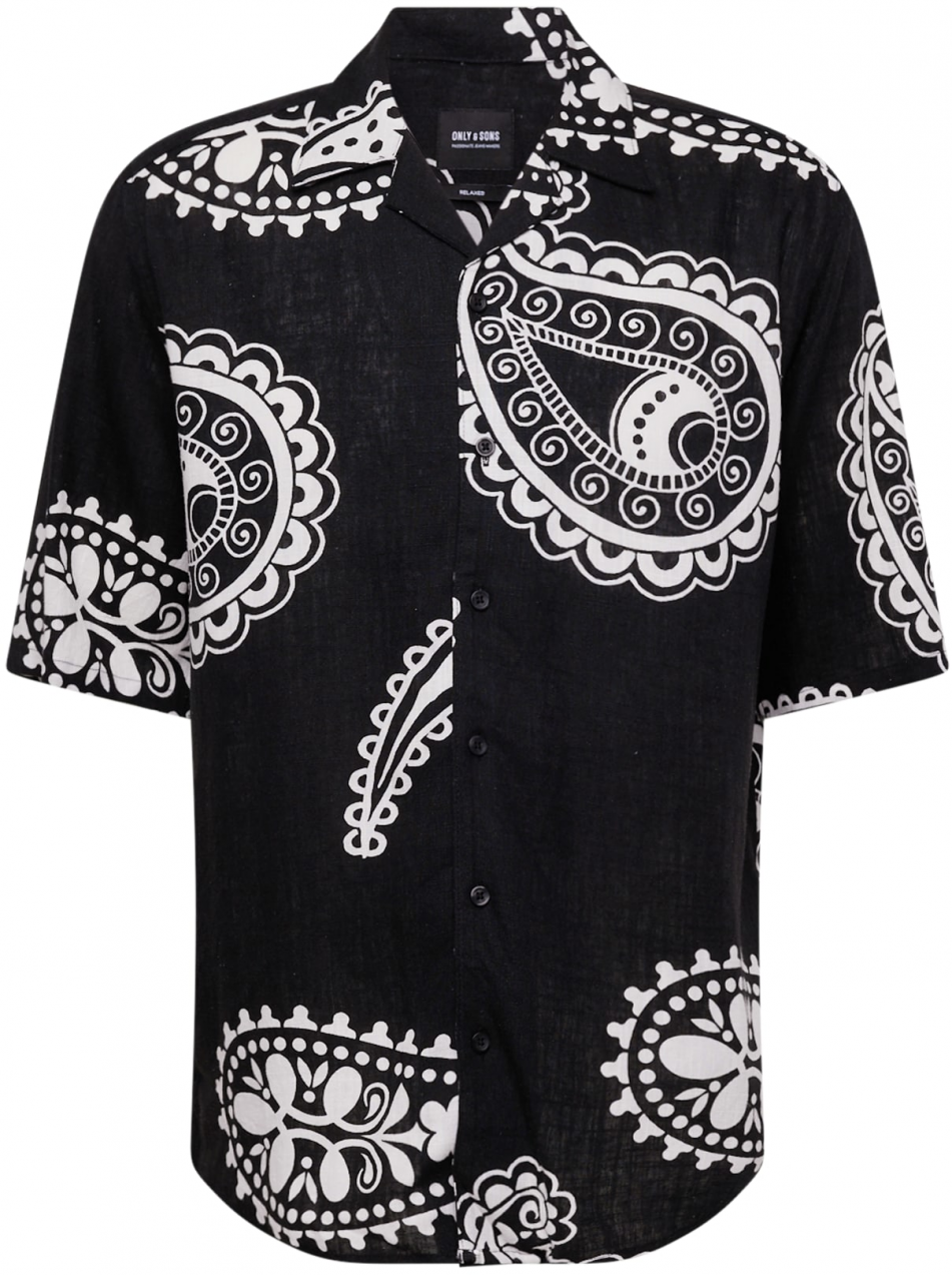 Only & Sons Košeľa 'ONSAustin'  čierna / biela