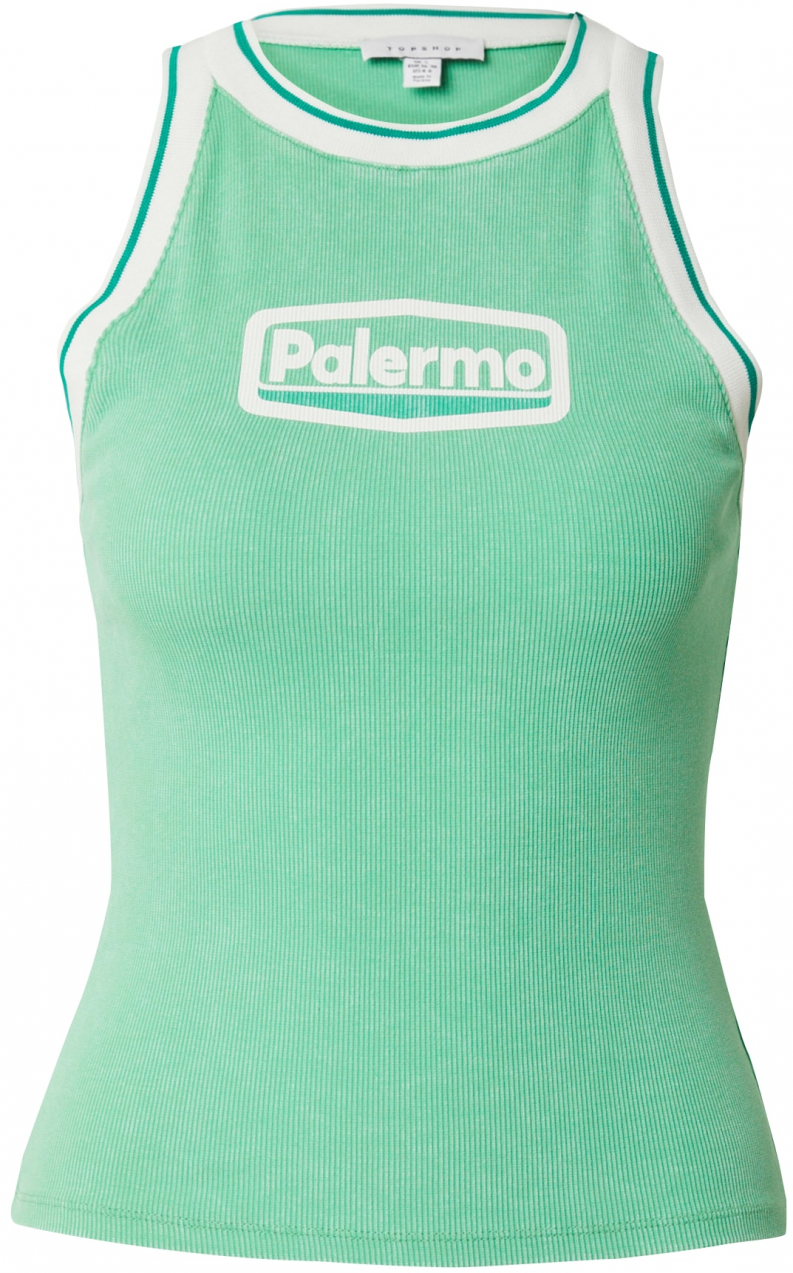 TOPSHOP Top 'Palermo'  nefritová / svetlozelená / biela