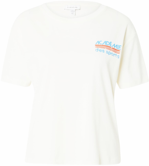TOPSHOP Tričko 'Academie Des Sports'  svetlobéžová / azúrová / mandarínková