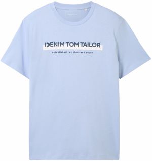 TOM TAILOR DENIM Tričko  svetlomodrá / tmavomodrá / biela