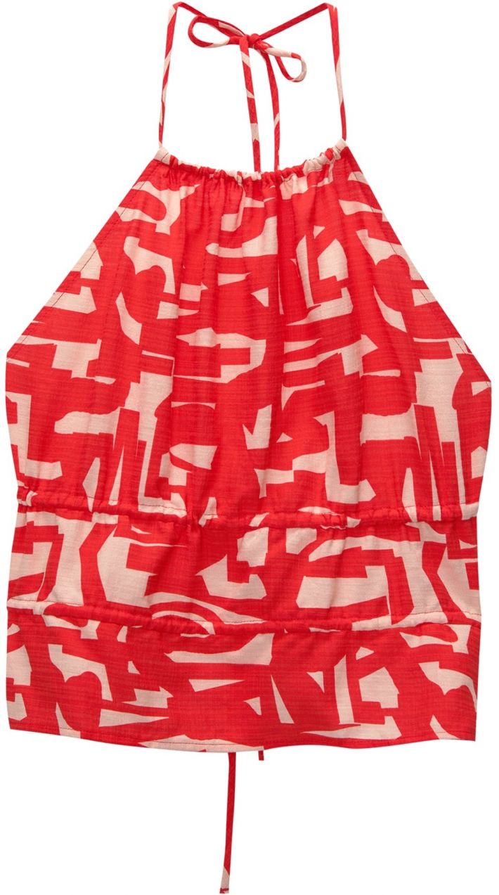 Pull&Bear Top  svetlobéžová / červená