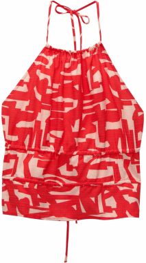 Pull&Bear Top  svetlobéžová / červená