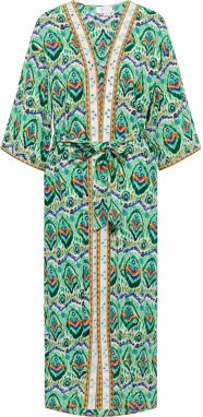 IZIA Kimono  béžová / tmavomodrá / zelená / oranžová