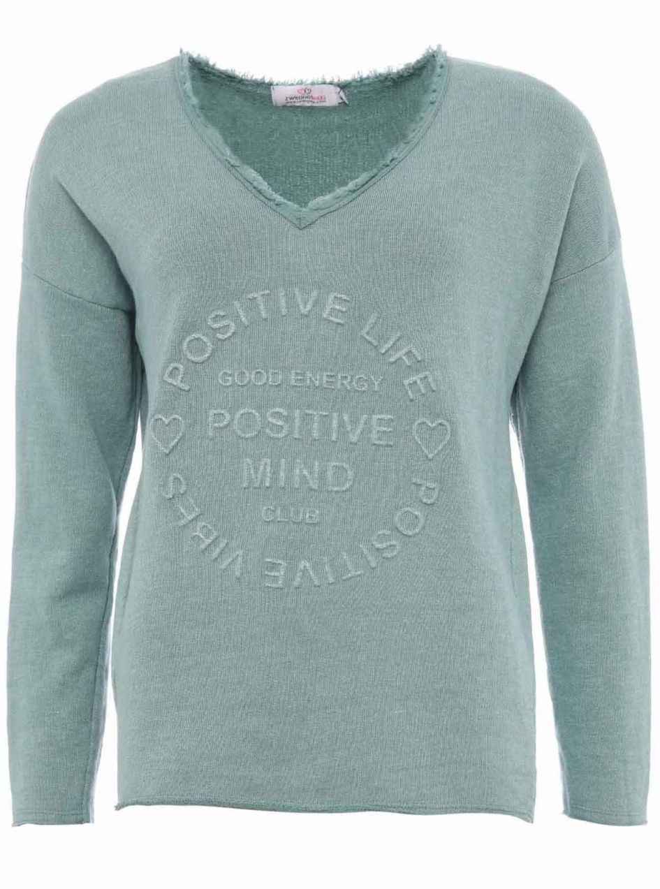 Zwillingsherz Mikina 'Positive Mind'  zelená