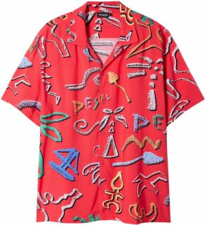 Desigual Košeľa  modrá / červená