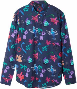 Desigual Košeľa  modrá / fialová / ružová