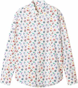 Desigual Košeľa  azúrová / fialová / koralová / čierna / biela