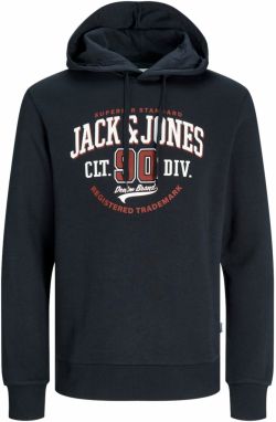 JACK & JONES Mikina  námornícka modrá / karmínovo červená / biela