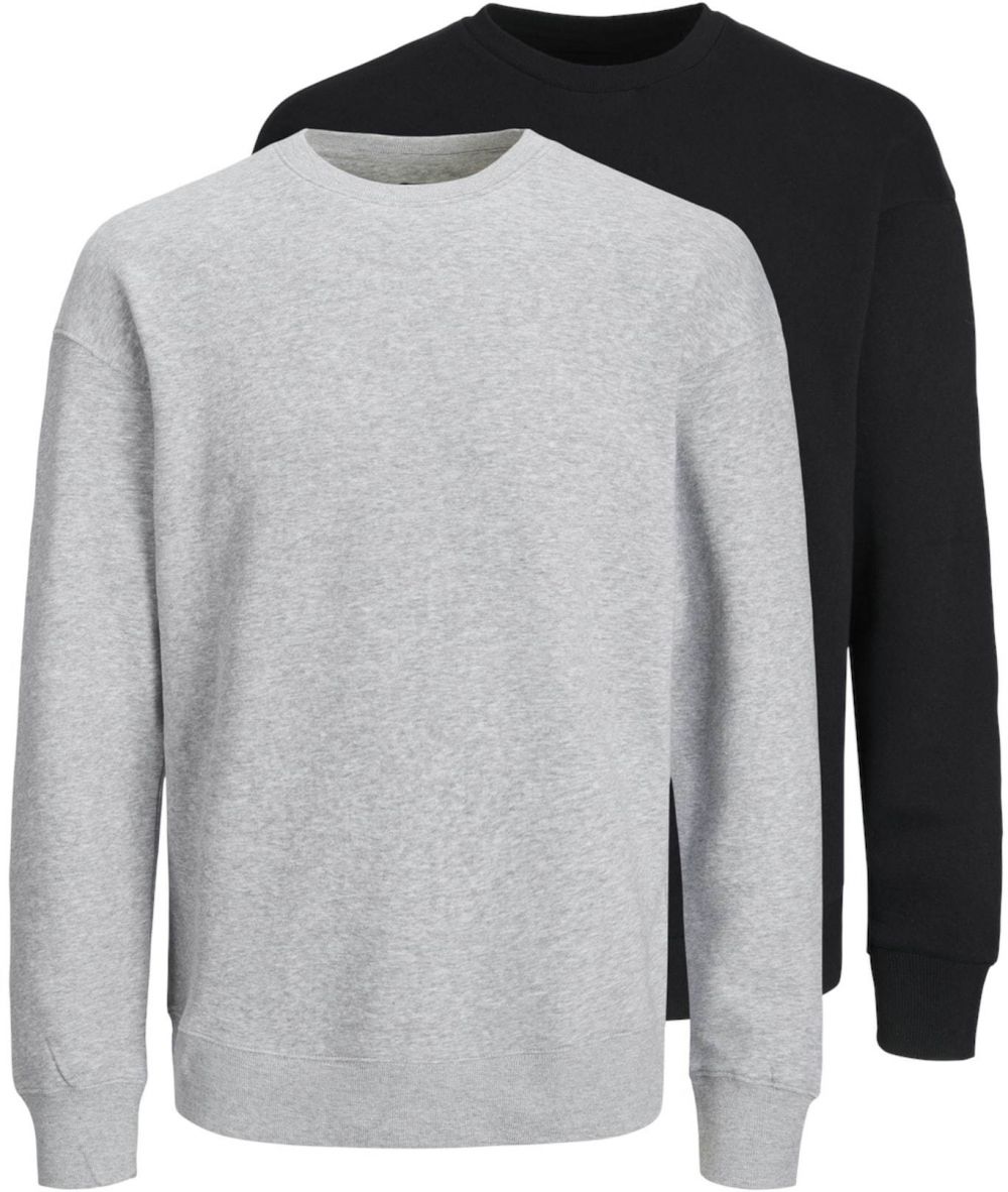 JACK & JONES Mikina 'Bradley'  sivá melírovaná / čierna