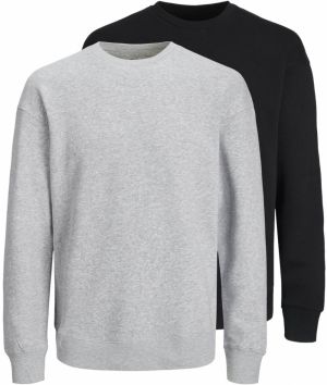 JACK & JONES Mikina 'Bradley'  sivá melírovaná / čierna