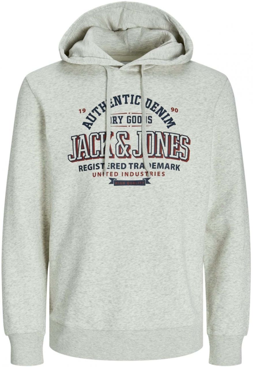 JACK & JONES Mikina  námornícka modrá / vínovo červená / biela melírovaná
