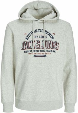JACK & JONES Mikina  námornícka modrá / vínovo červená / biela melírovaná