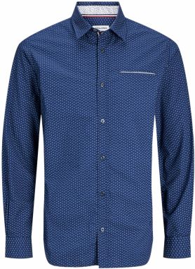 JACK & JONES Košeľa 'JJERemy'  modrá / tmavomodrá / biela
