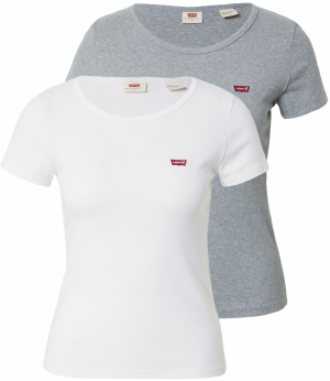 LEVI'S ® Tričko '2 Pack Crewneck Tee'  sivá melírovaná / červená / biela