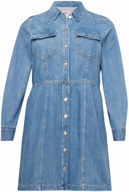 Levi's® Plus Košeľové šaty 'PL Flynn Western Dress'  modrá denim