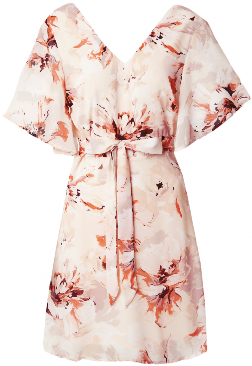 VILA Šaty  baklažánová / homárová / ružová