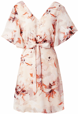 VILA Šaty  baklažánová / homárová / ružová