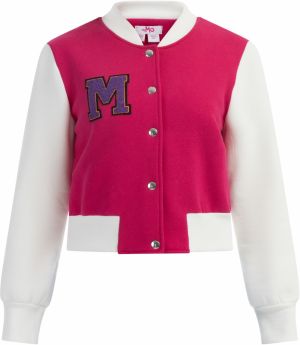 MYMO Prechodná bunda  fialová / oranžová / tmavoružová / biela