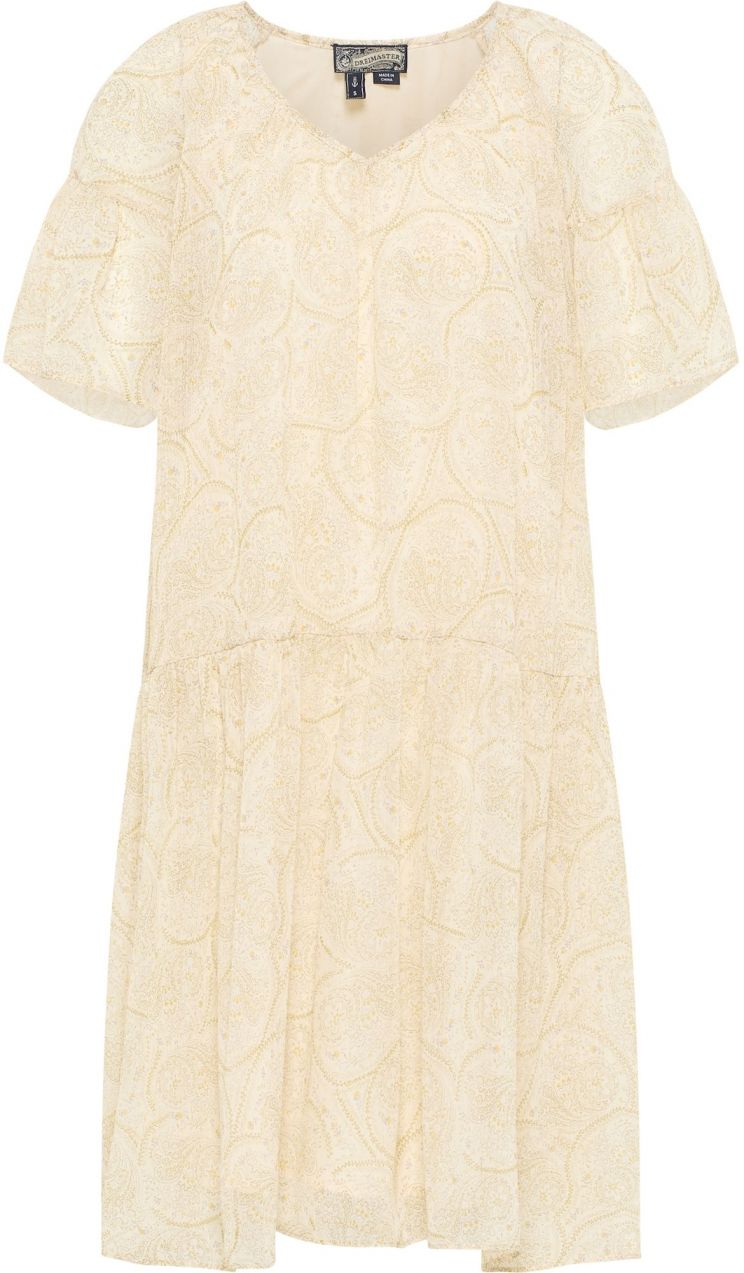 DreiMaster Vintage Šaty  béžová / žltá / zelená / orgovánová