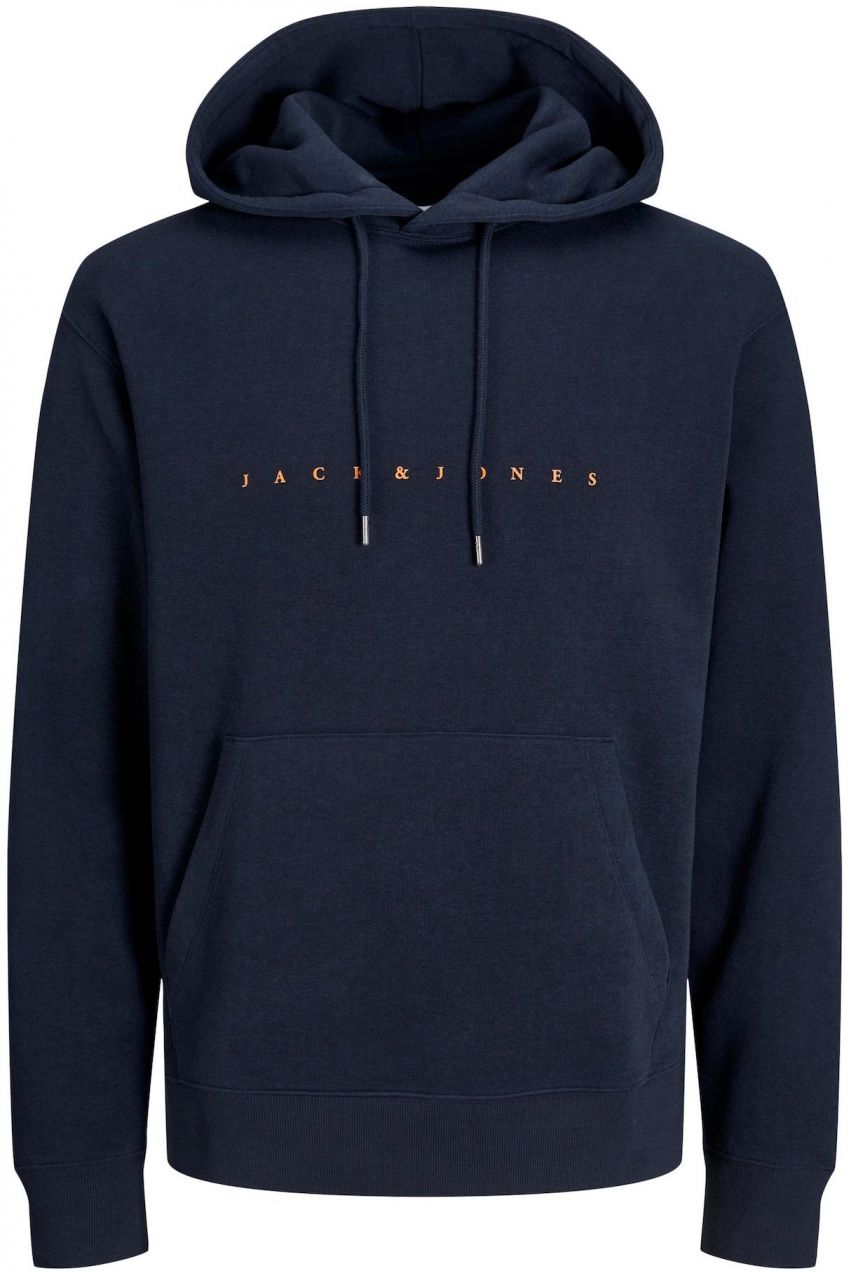 JACK & JONES Mikina 'JJEStar'  námornícka modrá / oranžová