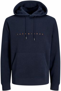 JACK & JONES Mikina 'JJEStar'  námornícka modrá / oranžová
