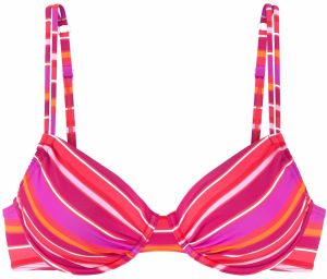 s.Oliver Bikinový top  ružová / malinová / neónovo ružová / biela