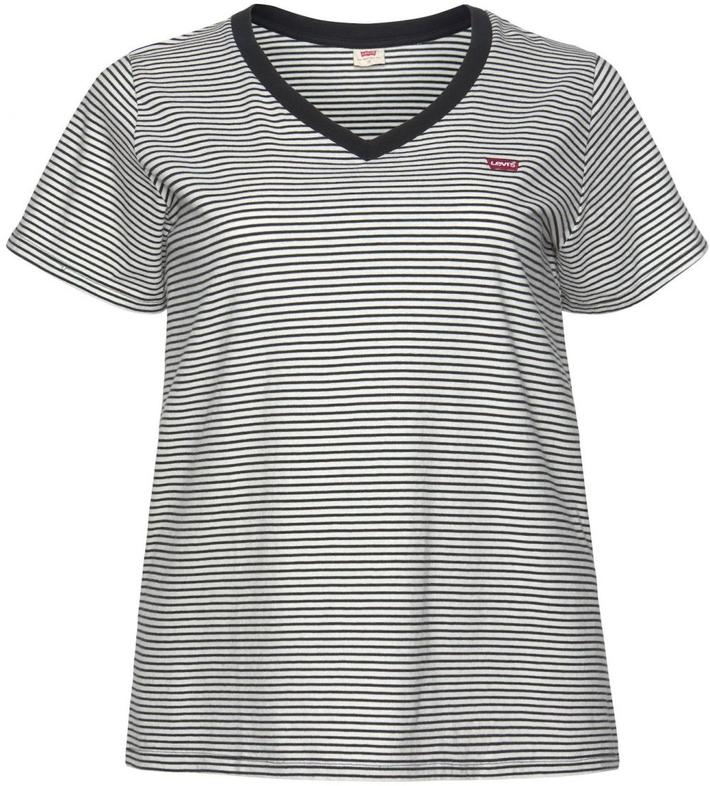 Levi's® Plus Tričko 'Perfect V-Neck Tee '  čierna / biela