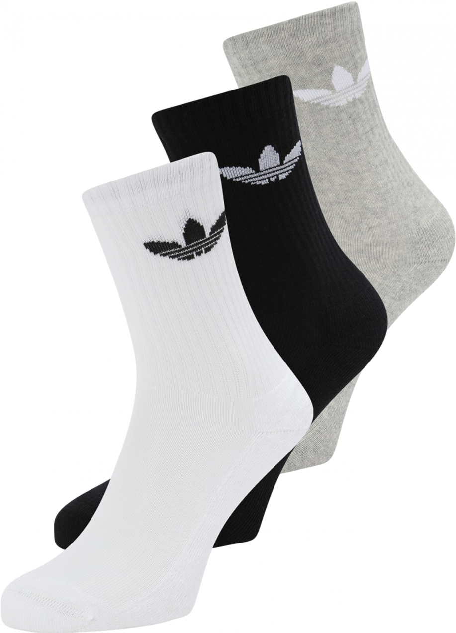 ADIDAS ORIGINALS Ponožky 'Trefoil'  sivá melírovaná / čierna / biela