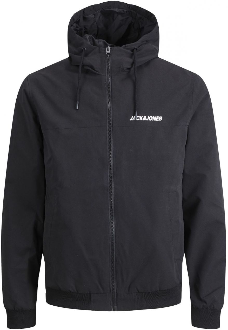 Jack & Jones Plus Prechodná bunda 'JJERUSH'  čierna / biela