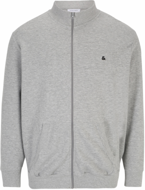 Jack & Jones Plus Tepláková bunda 'JJEPAULOS'  tmavomodrá / sivá