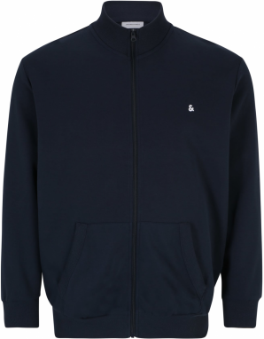 Jack & Jones Plus Tepláková bunda 'JJEPaulos'  námornícka modrá / biela
