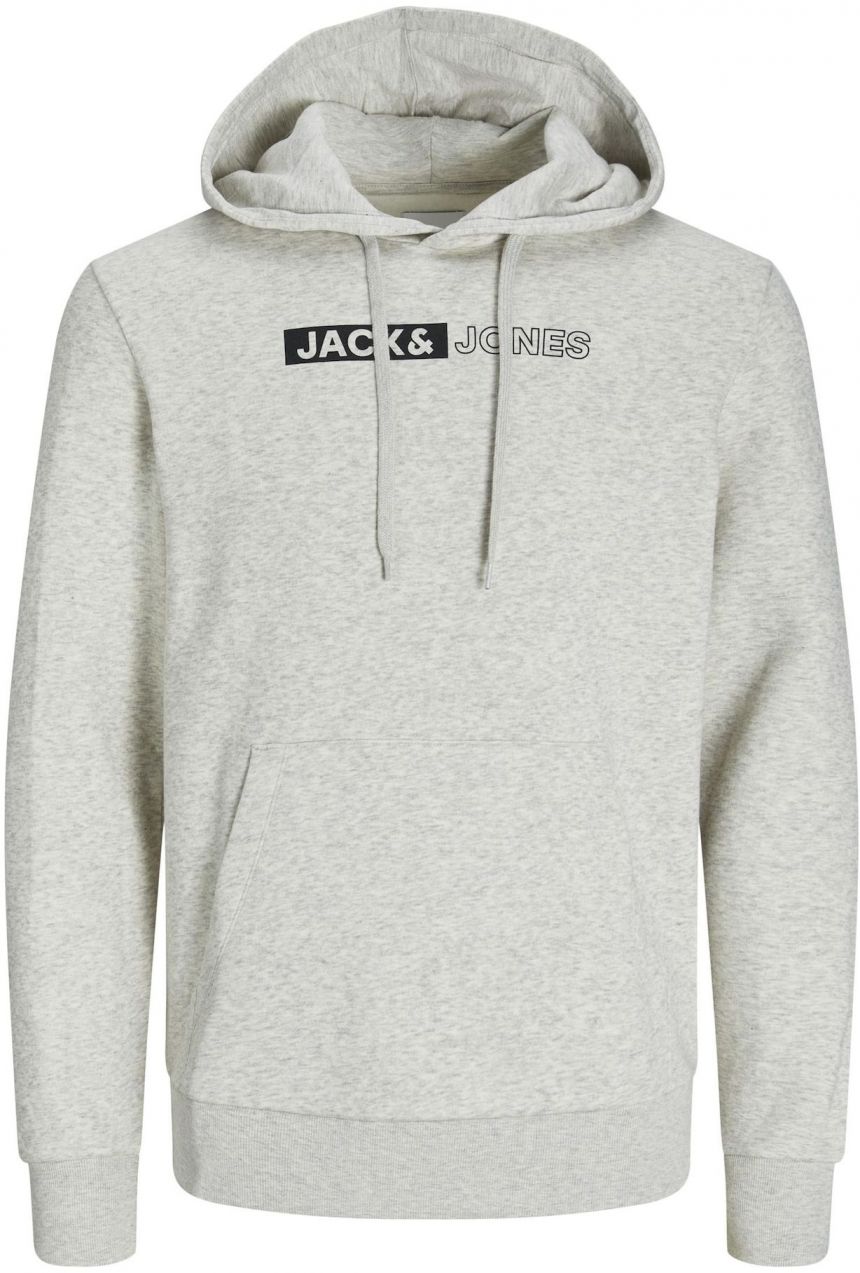 JACK & JONES Mikina  čierna / biela melírovaná