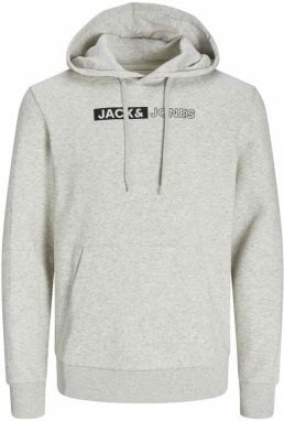 JACK & JONES Mikina  čierna / biela melírovaná