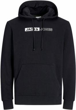 JACK & JONES Mikina  čierna / biela