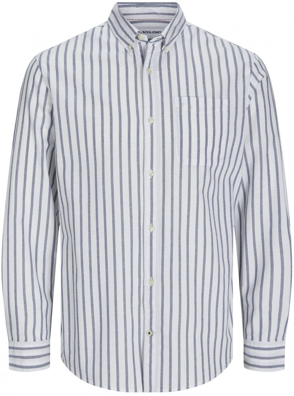 Jack & Jones Plus Košeľa 'Oxford'  tmavomodrá / biela