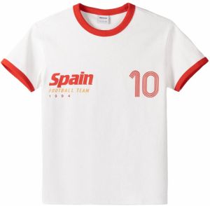 Bershka Tričko  krémová / zlatá žltá / krvavo červená