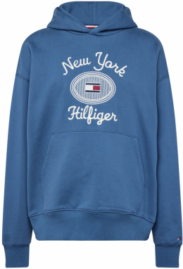 TOMMY HILFIGER Mikina  námornícka modrá / modrá denim / biela