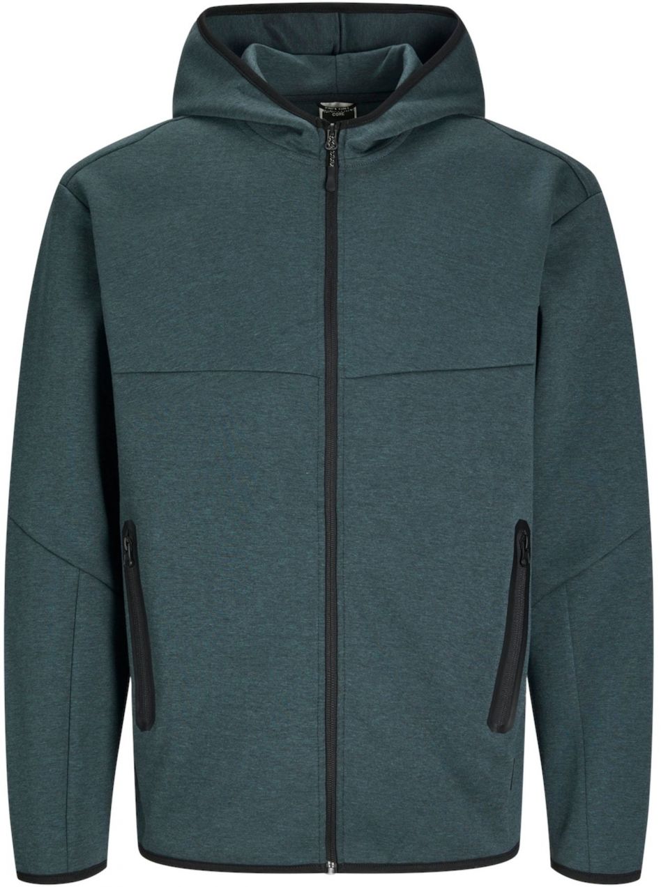 JACK & JONES Tepláková bunda 'JCOFusion'  modrozelená / čierna