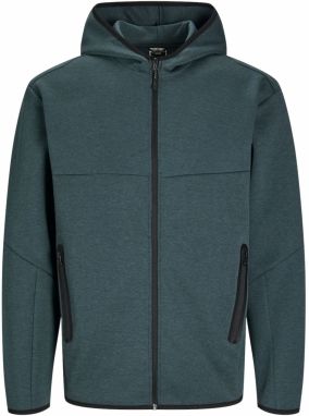 JACK & JONES Tepláková bunda 'JCOFusion'  modrozelená / čierna