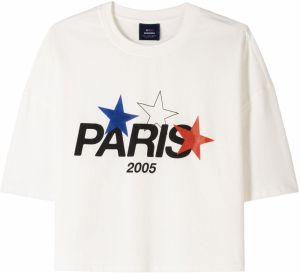 Bershka Tričko  modrá / červená / čierna / biela