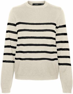 VERO MODA Sveter 'VMSaba'  svetlobéžová / čierna