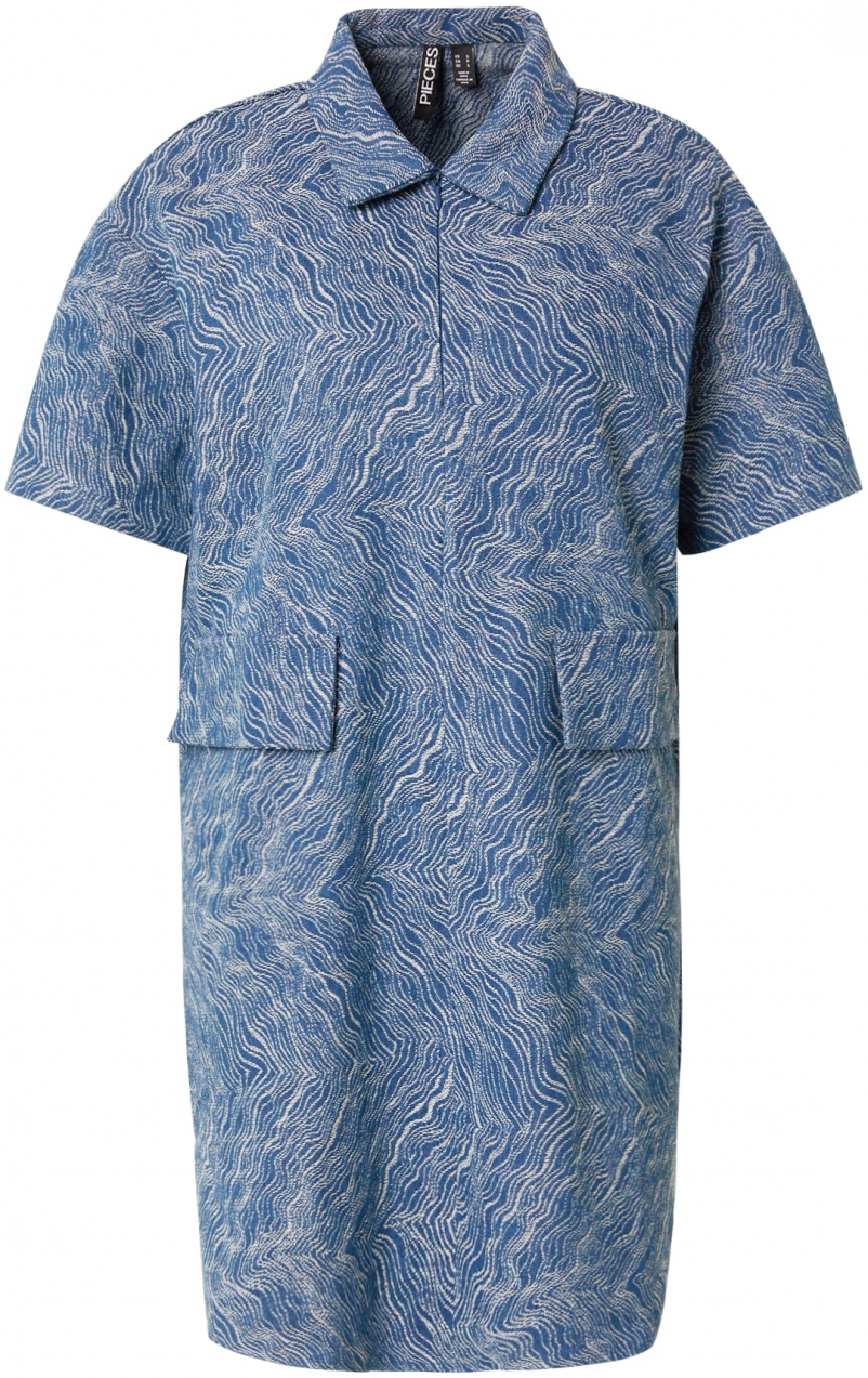 PIECES Šaty  modrá denim / biela