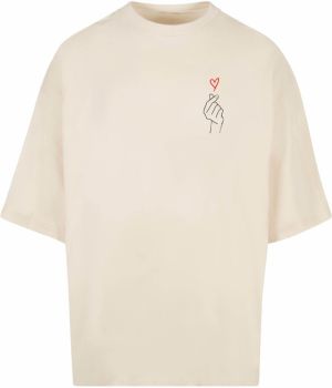 Merchcode Tričko 'K Heart'  červená / čierna / biela ako vlna