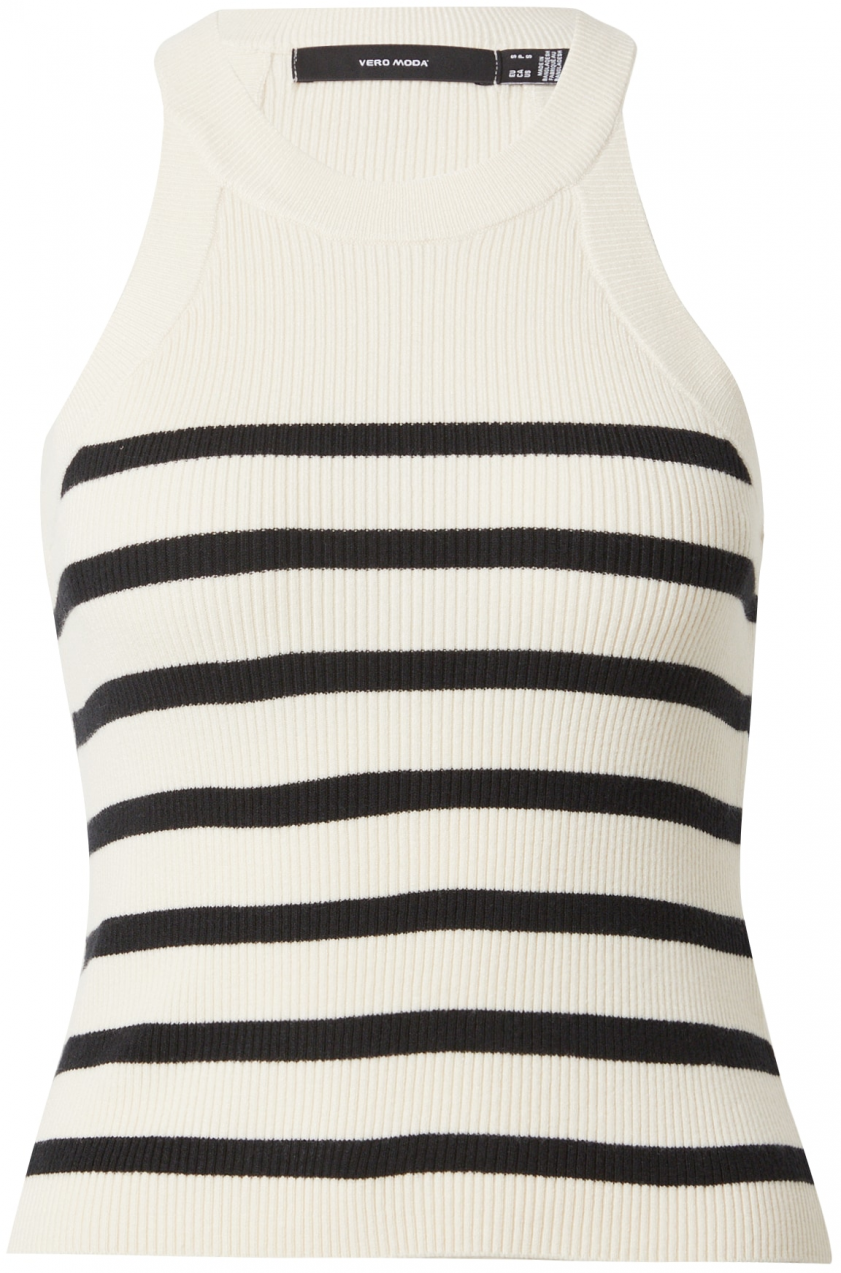 VERO MODA Vyšívaný top 'VMSABA'  béžová / čierna