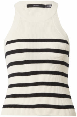 VERO MODA Vyšívaný top 'VMSABA'  béžová / čierna