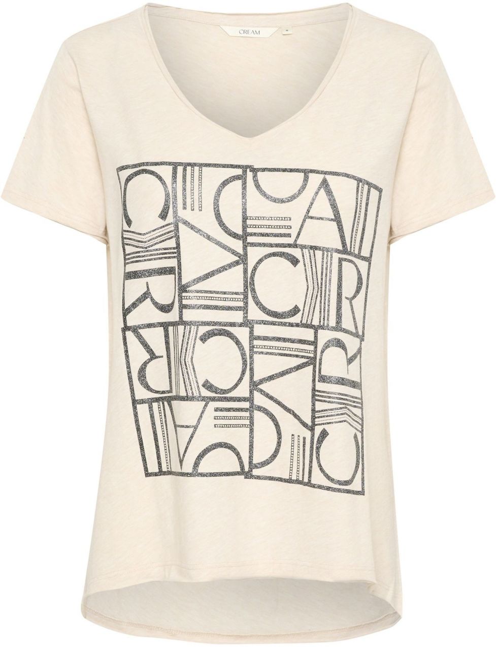 Cream Tričko 'Imi'  krémová / sivá